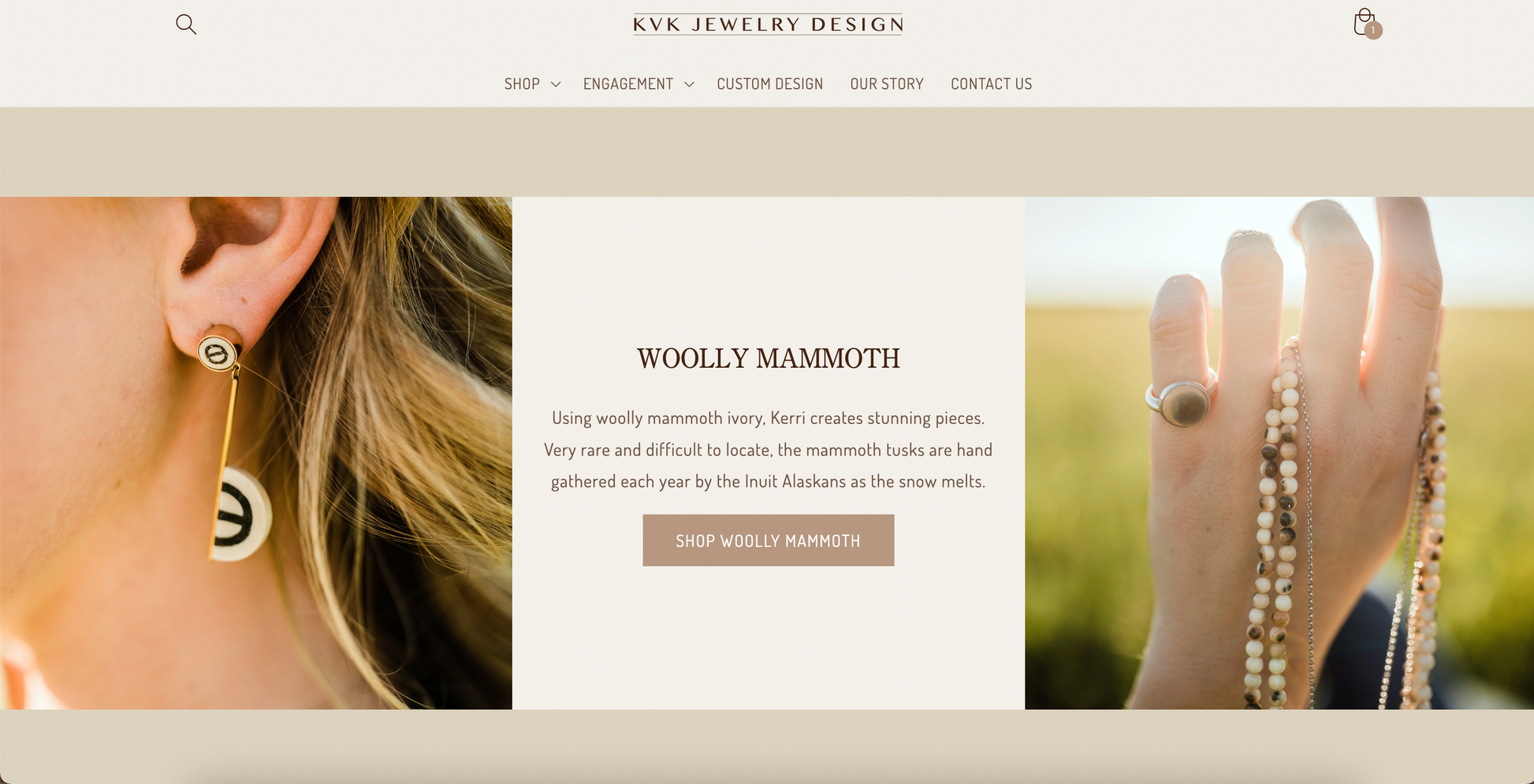 Woolly Mammoth Jewelry featured product for KVK Jewelry Design-a website designed by 29TH DESIGN